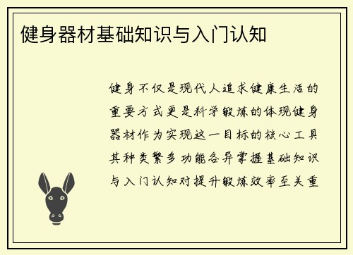 健身器材基础知识与入门认知